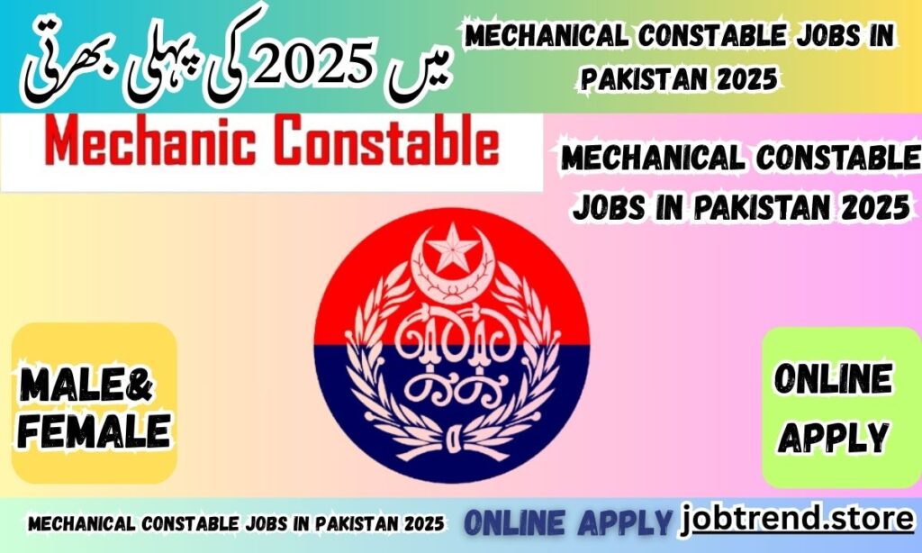 Mechanical Constable Jobs in Pakistan 2025