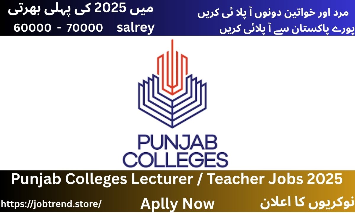 Punjab Colleges Lecturer / Teacher Jobs 2025