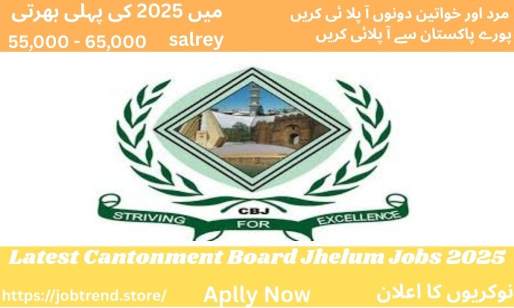 Latest Cantonment Board Jhelum Jobs 2025