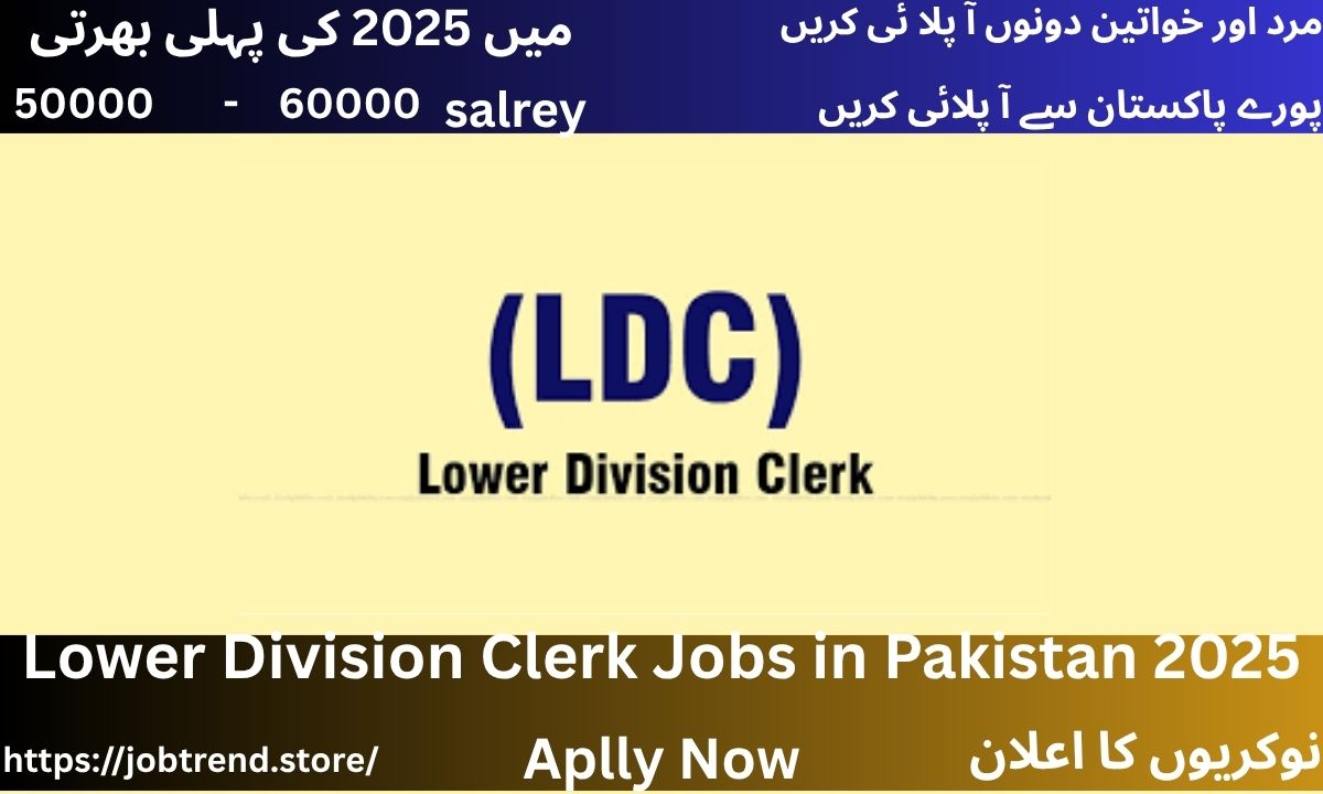 Lower Division Clerk Jobs in Pakistan 2025