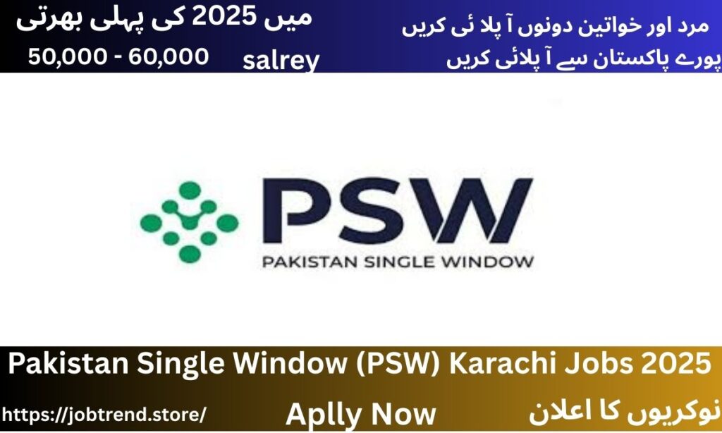 Pakistan Single Window (PSW) Karachi Jobs 2025