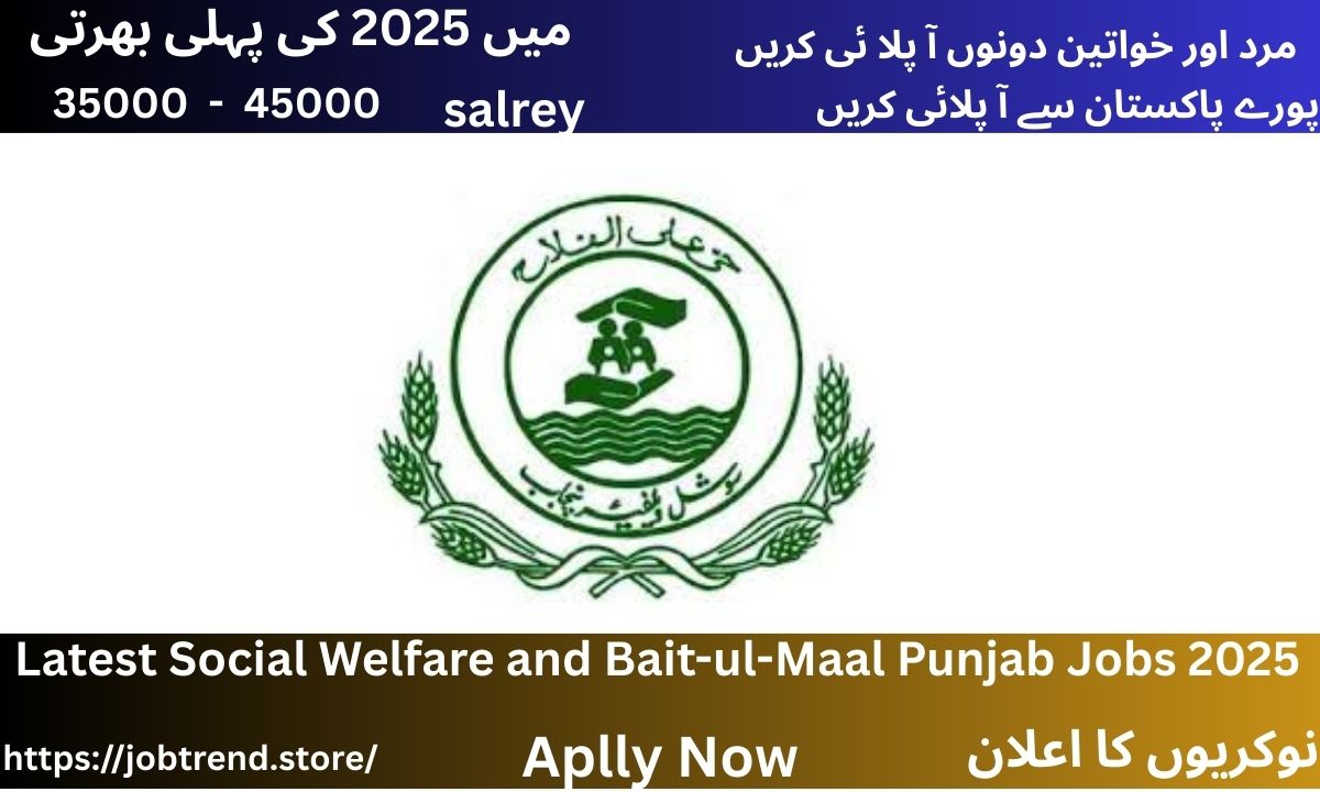 Social Welfare and Bait-ul-Maal Punjab Jobs 2025